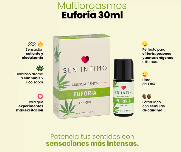 Multiorgasmos Euforia con CBD x 30 ml sensacion caliente