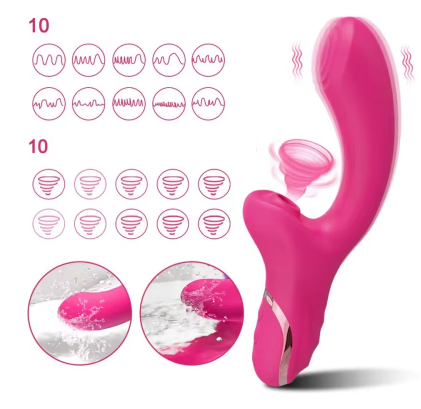 Vibrador con succion 10 ritmos de succion y vibracion