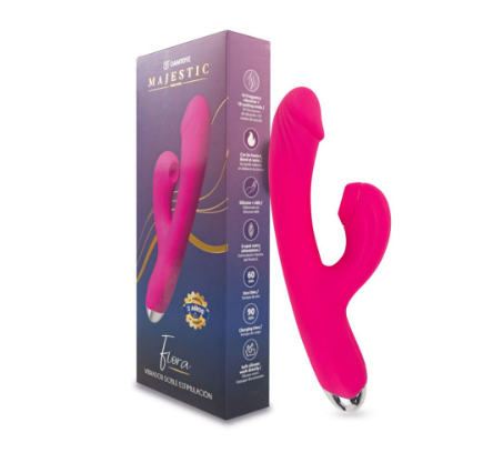 Vibrador doble estimulacion, succion de ondas de presion clitoris