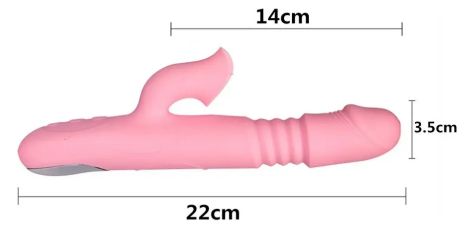 Vibrador de empuje y estimulador de clitoris, se calienta en la punta, 8 velocidades